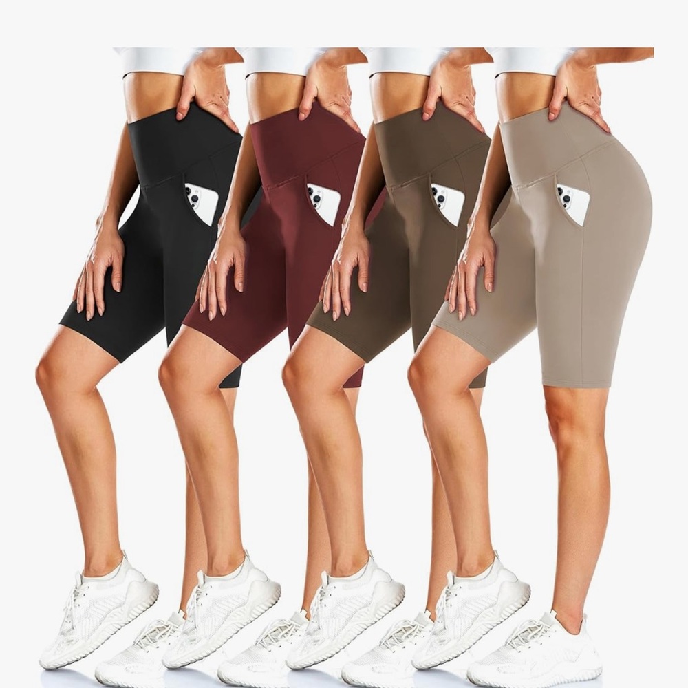 Stylish Women's Biker Shorts - Black, Brown, Tan & Burgandy L/XL